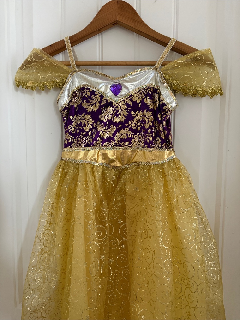 Girls Purple and Gold Princess Costume Dress - Brand Unspecified